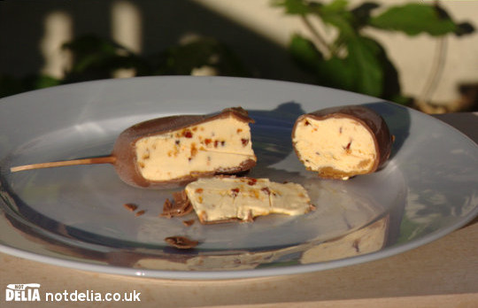 The inside of a special edition Magnum ice-cream lolly
